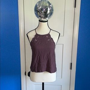 Kendall & Kylie Purple Relaxed Crop Tank Top